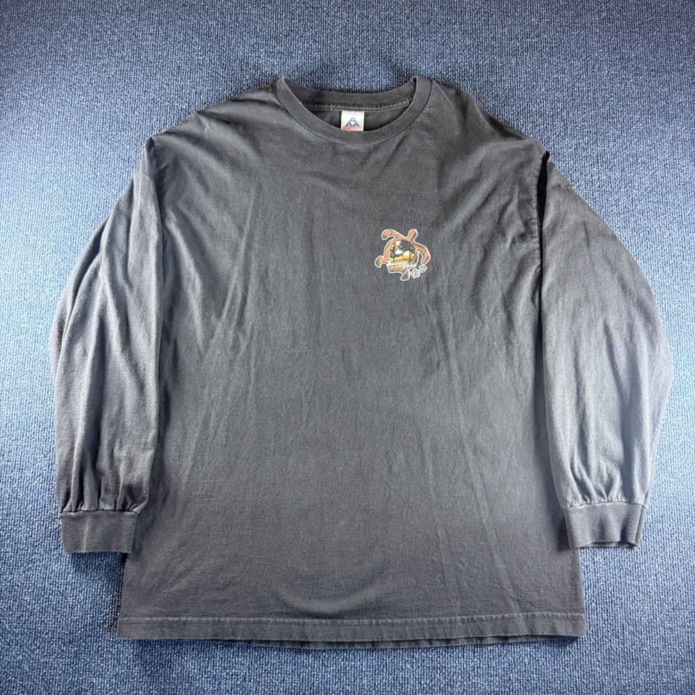 Alstyle‎ Hawaiian Lifestyle Turtle Graphic Long Sleeve T-Shirt Mens XL Black AAA